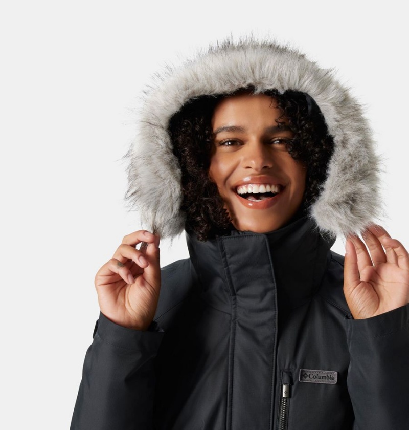 Black Women's Columbia Suttle Mountain Long Insulated Coats | ZXBYL-7258