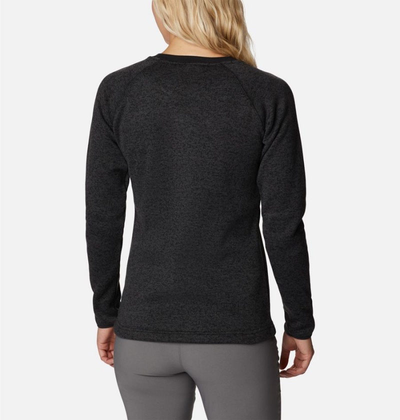 Black Women's Columbia Sweater Weather Fleece Crew Pullover | BVEJK-8910