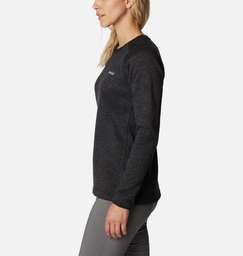 Black Women's Columbia Sweater Weather Fleece Crew Pullover | BVEJK-8910