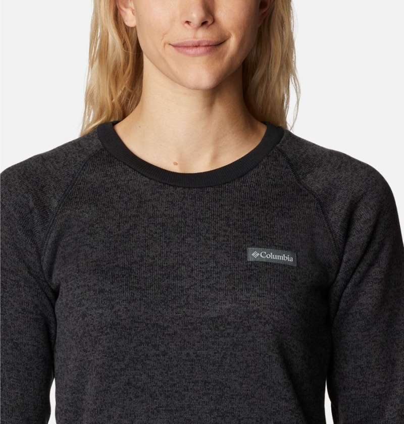 Black Women's Columbia Sweater Weather Fleece Crew Pullover | BVEJK-8910