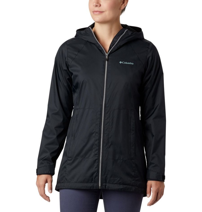 Black Women\'s Columbia Switchback Lined Long Rain Jacket | MITRZ-4160