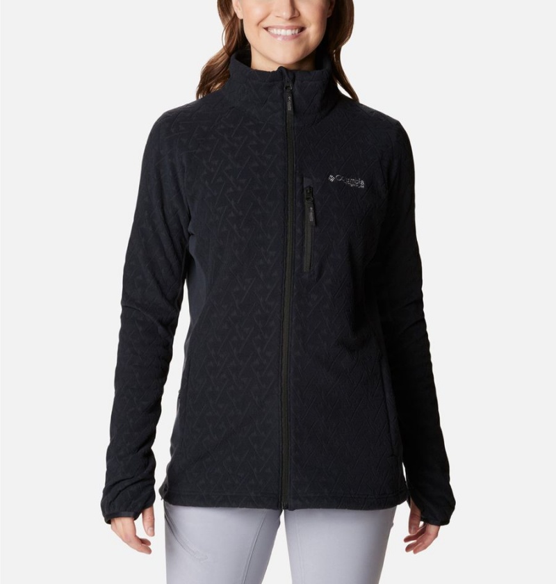 Black Women\'s Columbia Titan Pass 3.0 Full Zip Fleece Jacket | UZTPL-1408