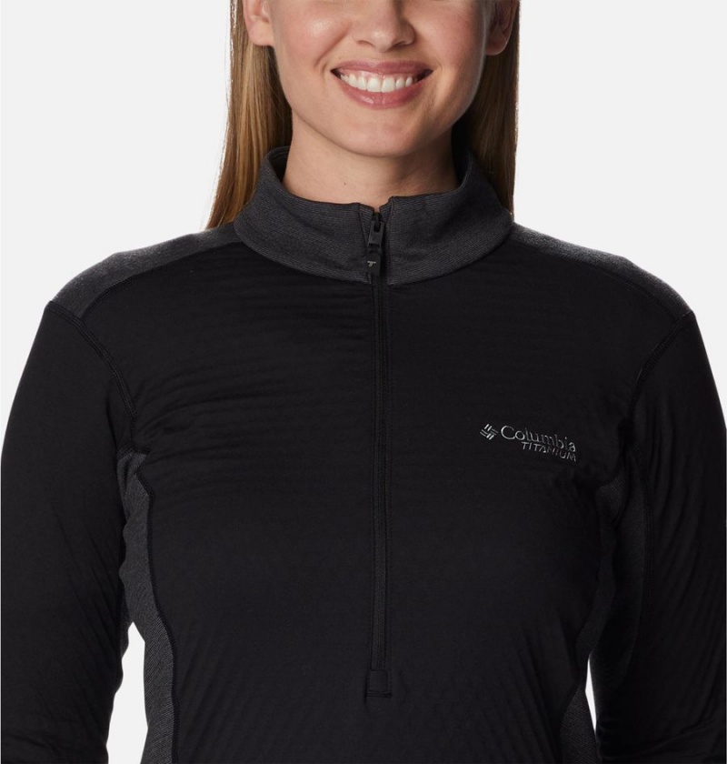 Black Women's Columbia Titan Pass Helix Quarter Zip Pullover | UIXGN-5938