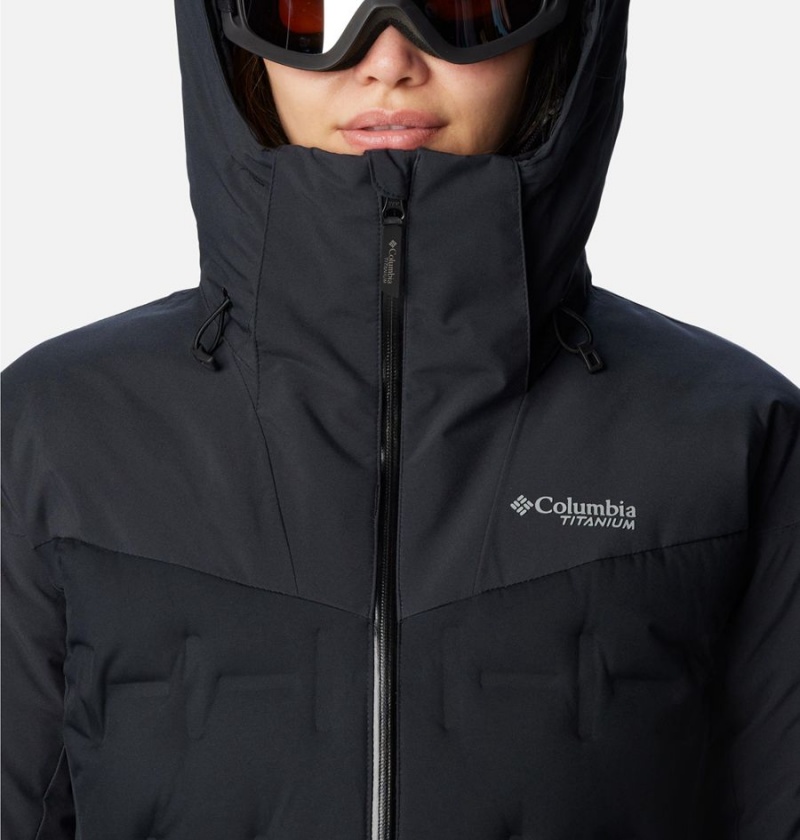 Black Women's Columbia Wildcard III Down Ski Jacket | AWZBU-6901