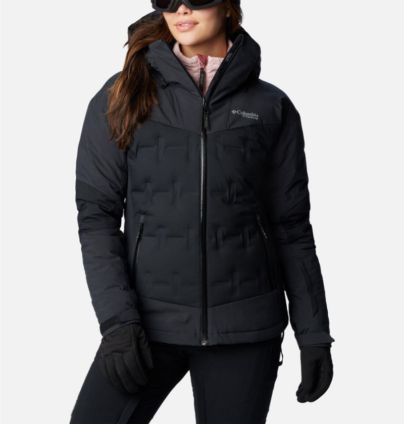 Black Women\'s Columbia Wildcard III Down Ski Jacket | AWZBU-6901