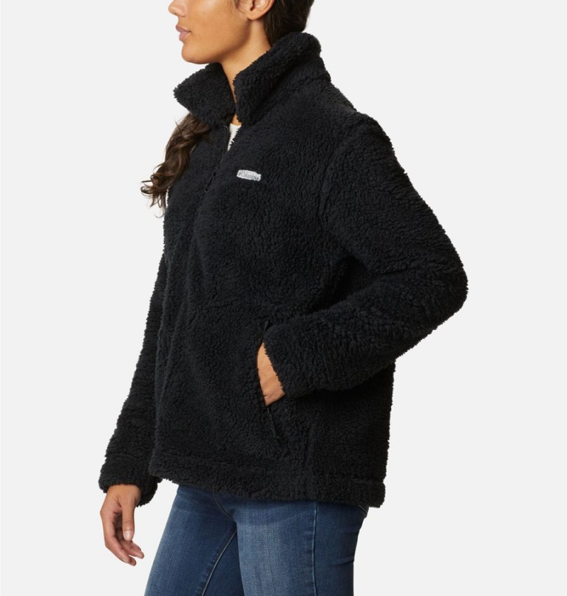 Black Women's Columbia Winter Pass Sherpa Full Zip Fleece Jacket | ASDKI-5961