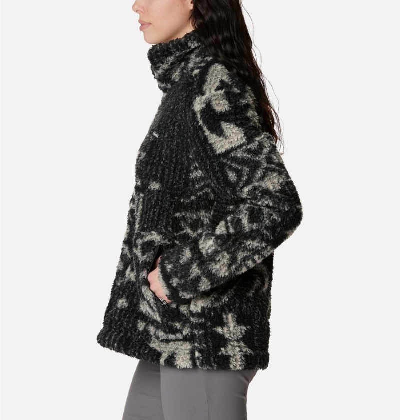 Black Women's Columbia Winter Pass Sherpa Full Zip Fleece Jacket | QRLKZ-6530