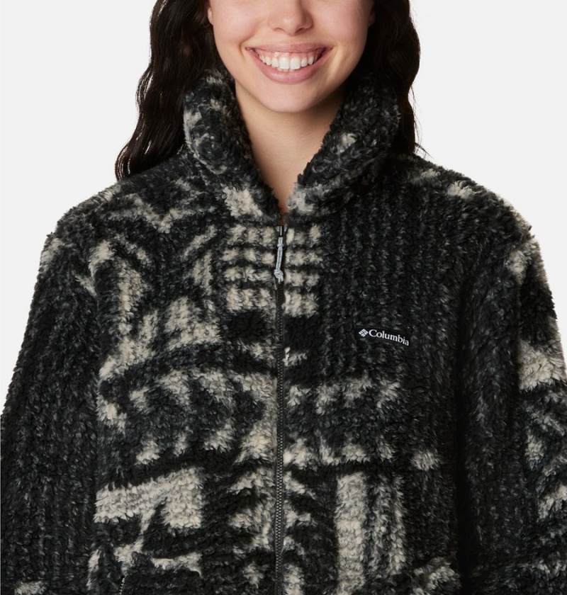 Black Women's Columbia Winter Pass Sherpa Full Zip Fleece Jacket | QRLKZ-6530