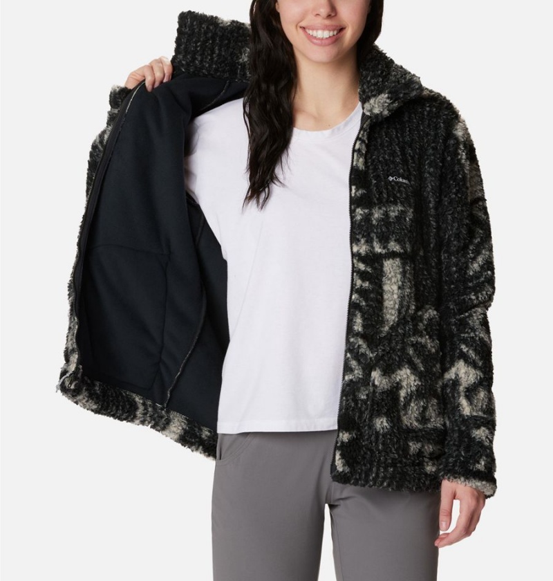 Black Women's Columbia Winter Pass Sherpa Full Zip Fleece Jacket | QRLKZ-6530