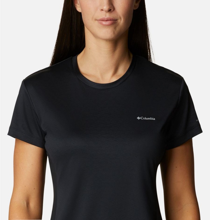 Black Women's Columbia Zero Ice Cirro-Cool Short Sleeve T-Shirt | HXJTN-0231