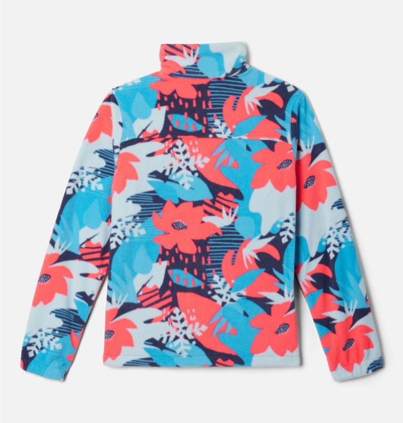 Blue Kids' Columbia Castle Dale Printed Full Zip Fleece Jacket | KOCMF-2915