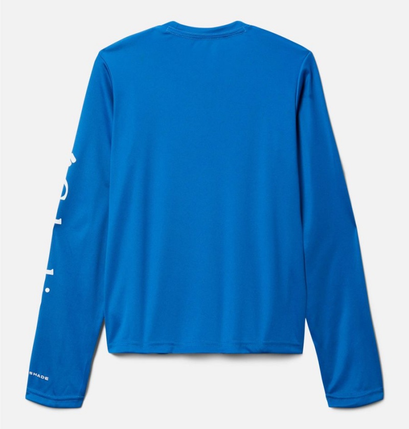 Blue Kids' Columbia Fork Stream Long Sleeve T-Shirt | EHUOV-7280