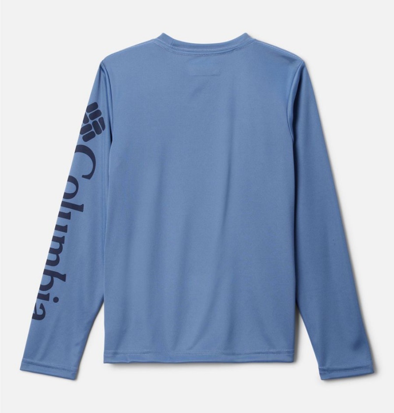 Blue Kids' Columbia PFG Terminal Tackle Long Sleeve T-Shirt | BUQWN-6405