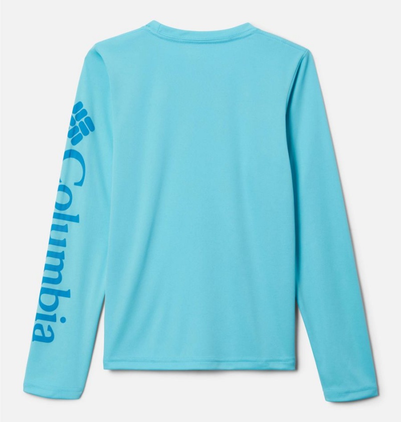 Blue Kids' Columbia PFG Terminal Tackle Long Sleeve T-Shirt | RFSMX-4581