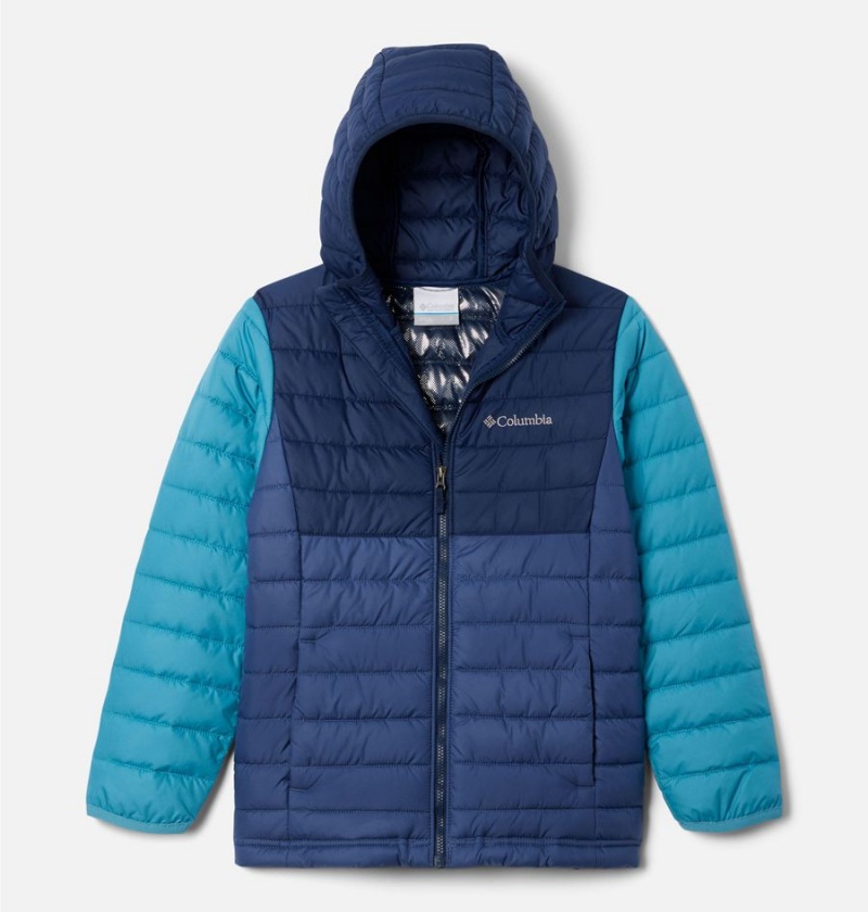 Blue Kids\' Columbia Powder Lite Hooded Jacket | YZEGO-4537