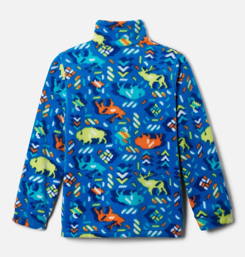 Blue Kids' Columbia Zing III Printed Fleece Jacket | UITLE-3870