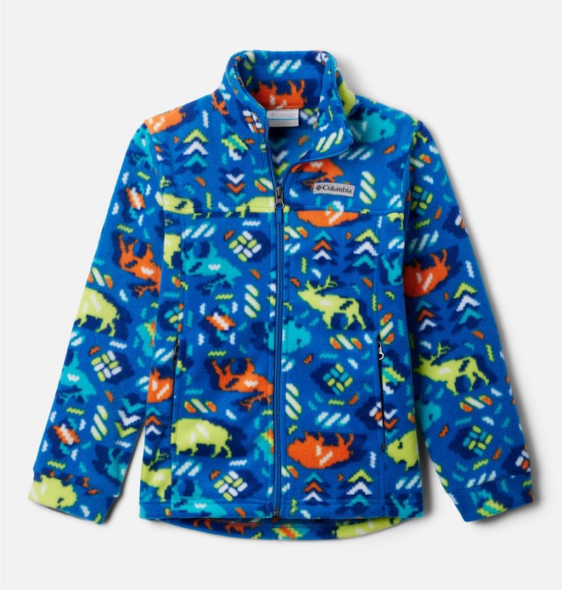 Blue Kids\' Columbia Zing III Printed Fleece Jacket | UITLE-3870