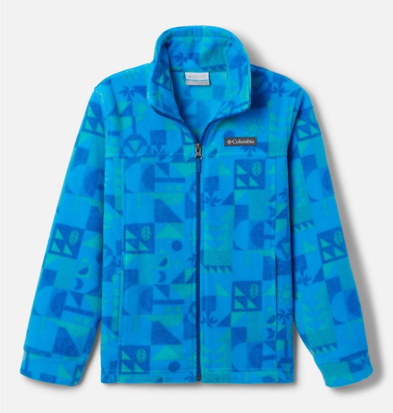 Blue Kids\' Columbia Zing III Printed Fleece Jacket | TKDNV-9536