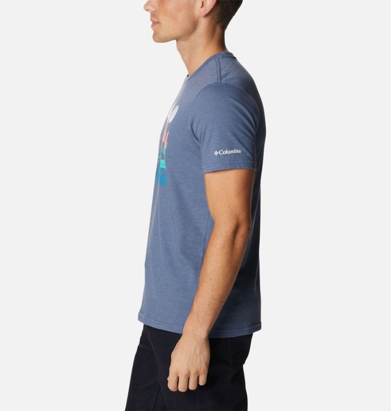 Blue Men's Columbia Alpine Way Graphic T-Shirt | XWGCL-0248