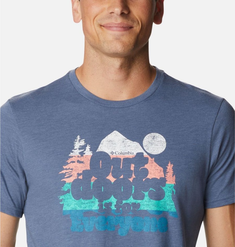 Blue Men's Columbia Alpine Way Graphic T-Shirt | XWGCL-0248