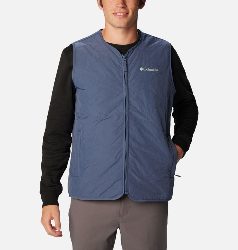 Blue Men\'s Columbia Birchwood Vest | YSPAU-8932