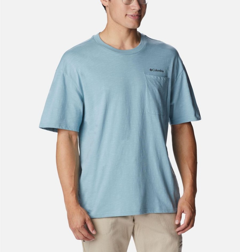 Blue Men's Columbia Break It Down T-Shirt | TZORP-8025