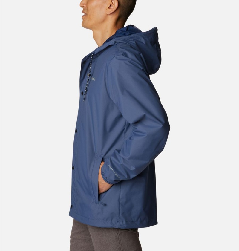 Blue Men's Columbia Cedar Cliff Rain Jacket | HCSKP-0389