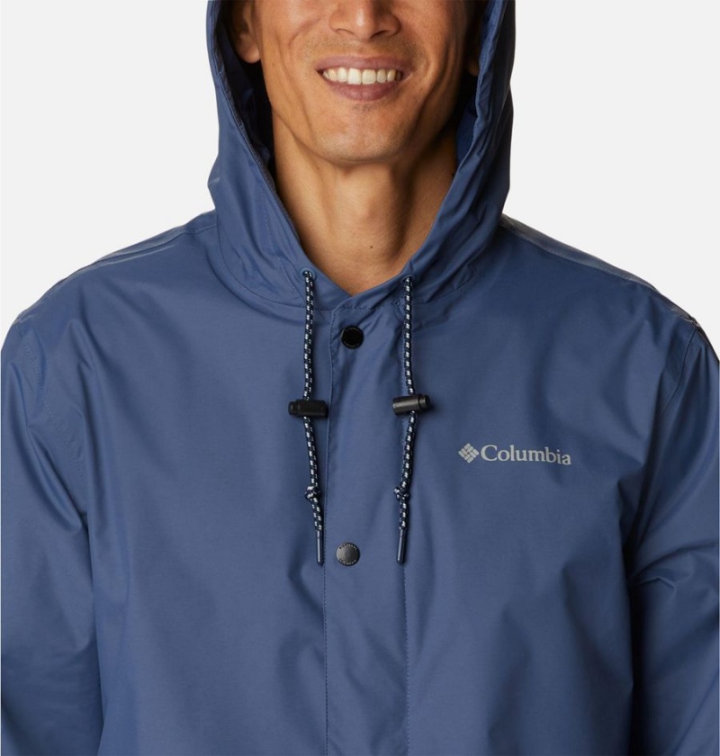 Blue Men's Columbia Cedar Cliff Rain Jacket | HCSKP-0389