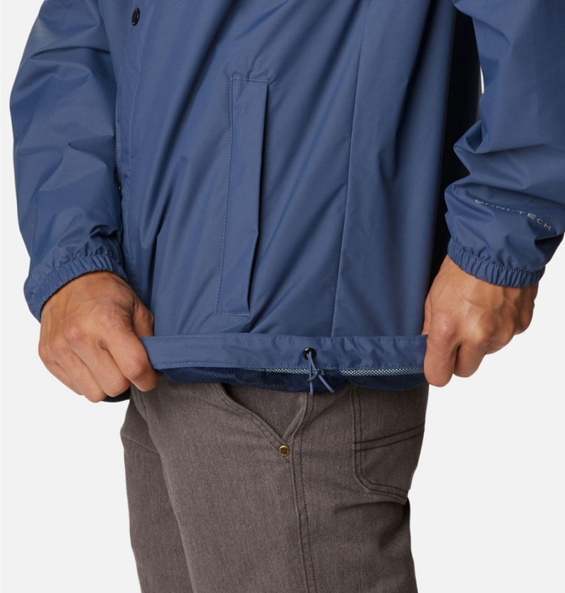 Blue Men's Columbia Cedar Cliff Rain Jacket | HCSKP-0389