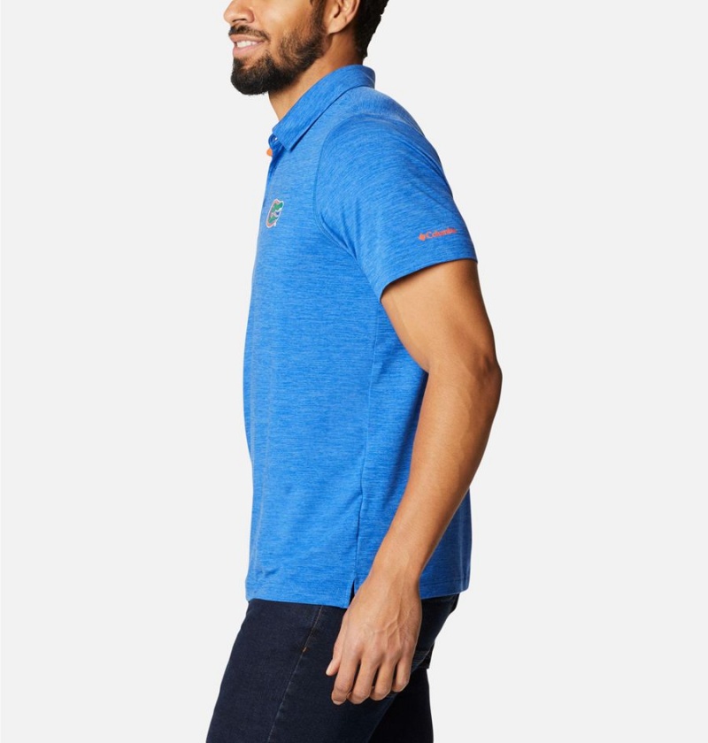 Blue Men's Columbia Collegiate Tech Trail - Florida Polo Shirt | KBZLP-7915