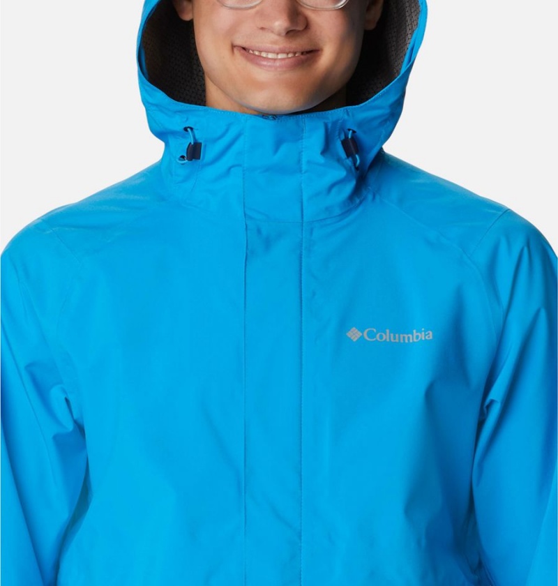 Blue Men's Columbia Earth Explorer Shell Rain Jacket | ECDRZ-7829