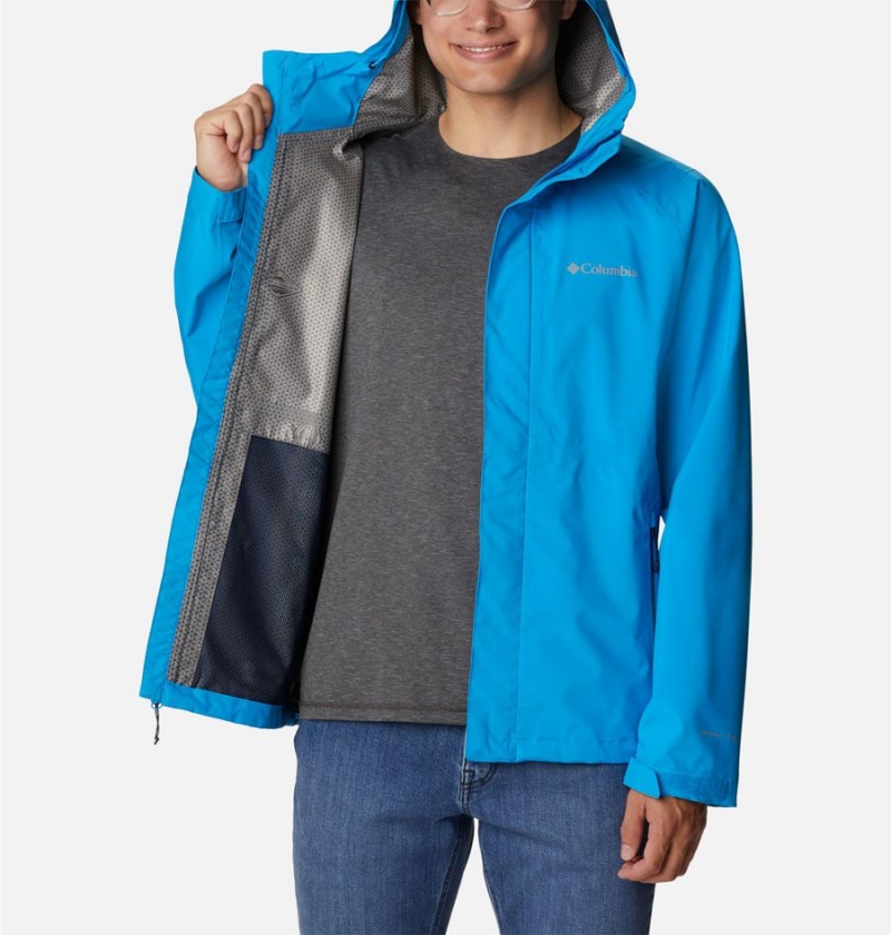 Blue Men's Columbia Earth Explorer Shell Rain Jacket | ECDRZ-7829