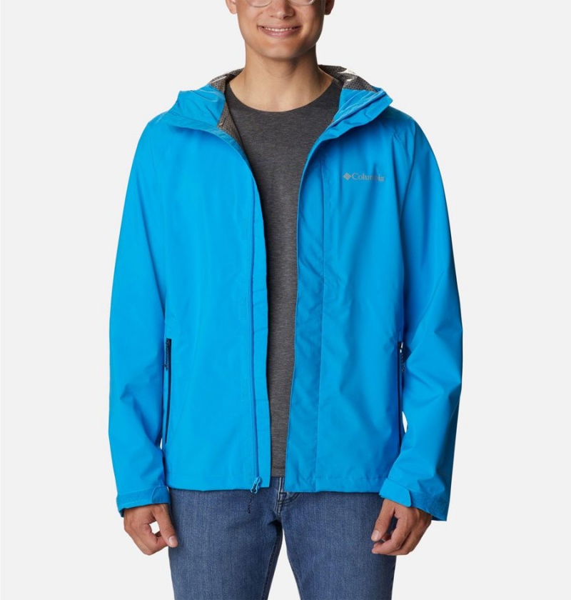 Blue Men's Columbia Earth Explorer Shell Rain Jacket | ECDRZ-7829