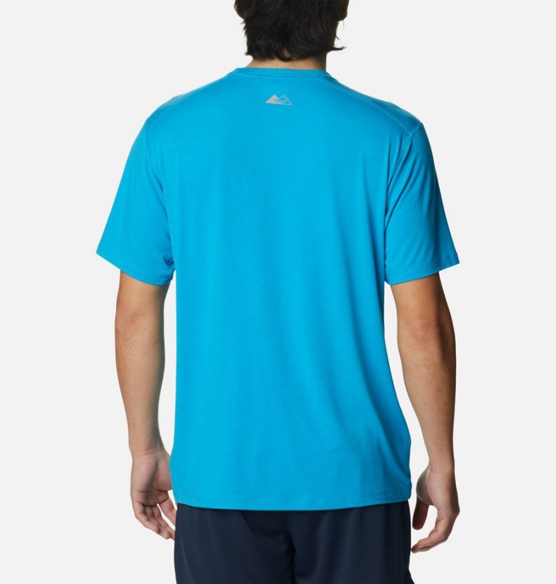 Blue Men's Columbia Endless Trail Running Tech T-Shirt | WQKVD-3758