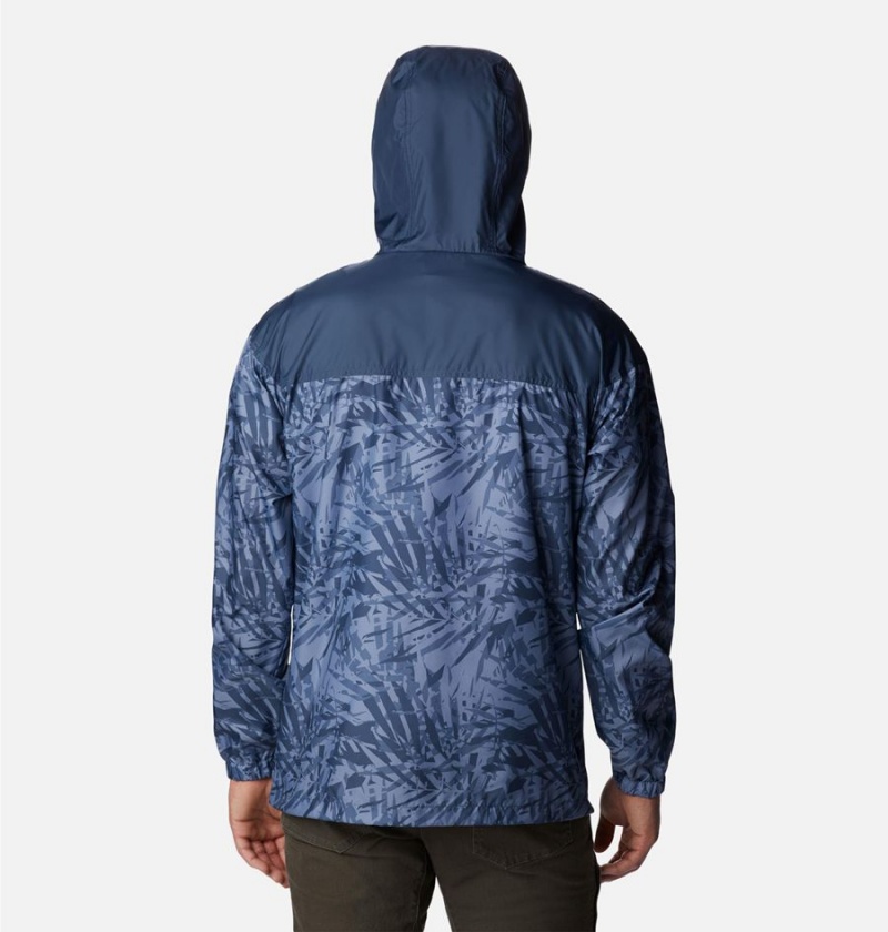 Blue Men's Columbia Flash Challenger Novelty Jacket Windbreaker | LYKAF-0497