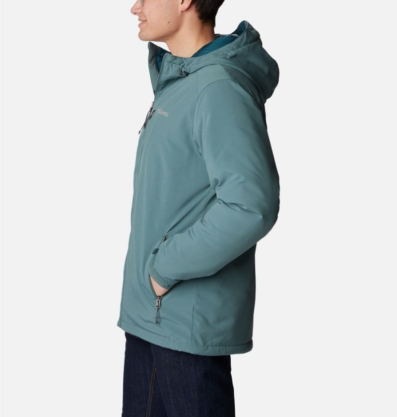 Blue Men's Columbia Gate Racer Softshell Insulated Puffer Jacket | KHYFP-2401