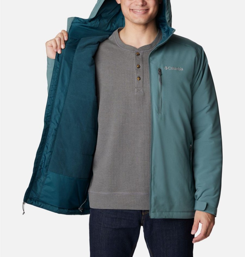 Blue Men's Columbia Gate Racer Softshell Insulated Puffer Jacket | KHYFP-2401