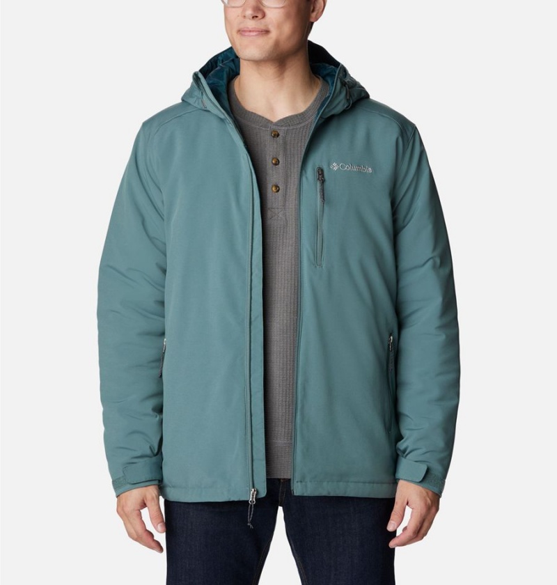 Blue Men's Columbia Gate Racer Softshell Insulated Puffer Jacket | KHYFP-2401