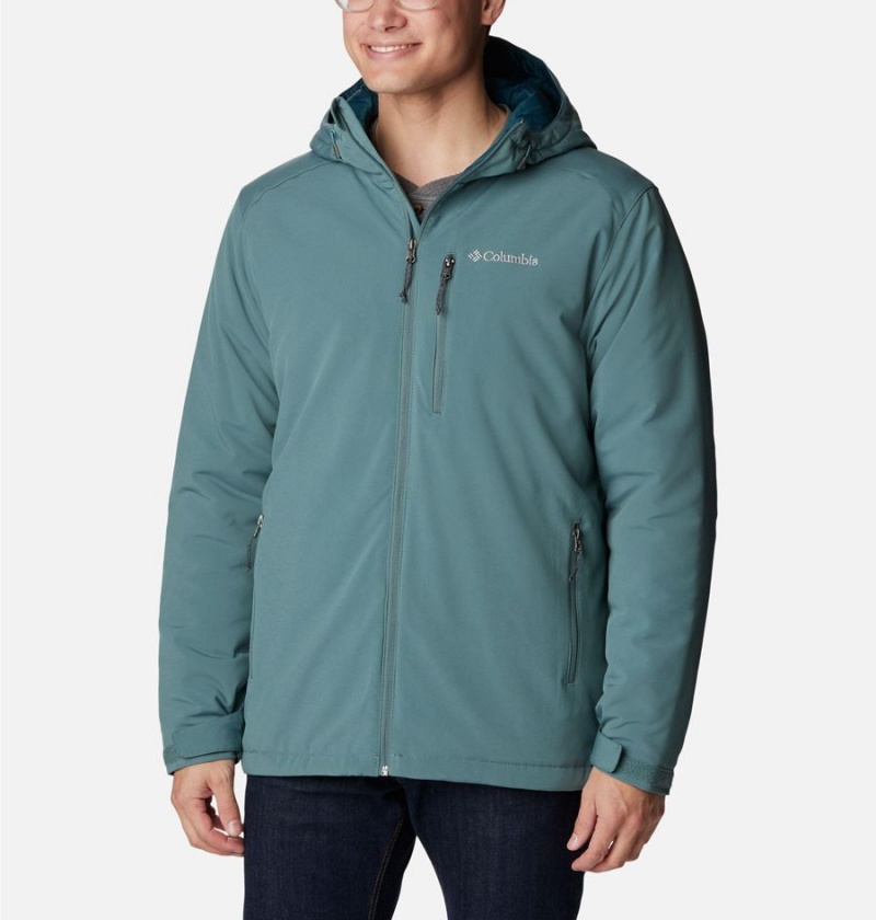 Blue Men\'s Columbia Gate Racer Softshell Insulated Puffer Jacket | KHYFP-2401