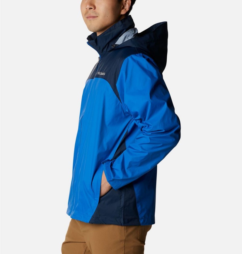 Blue Men's Columbia Glennaker Lake Rain Jacket | ZHNMX-9852