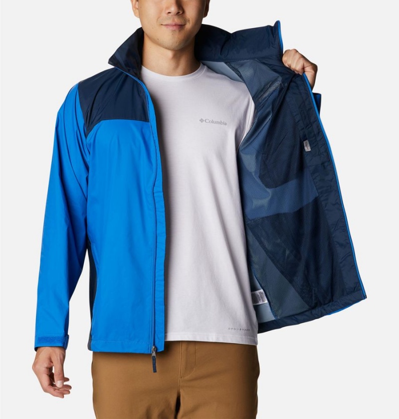 Blue Men's Columbia Glennaker Lake Rain Jacket | ZHNMX-9852