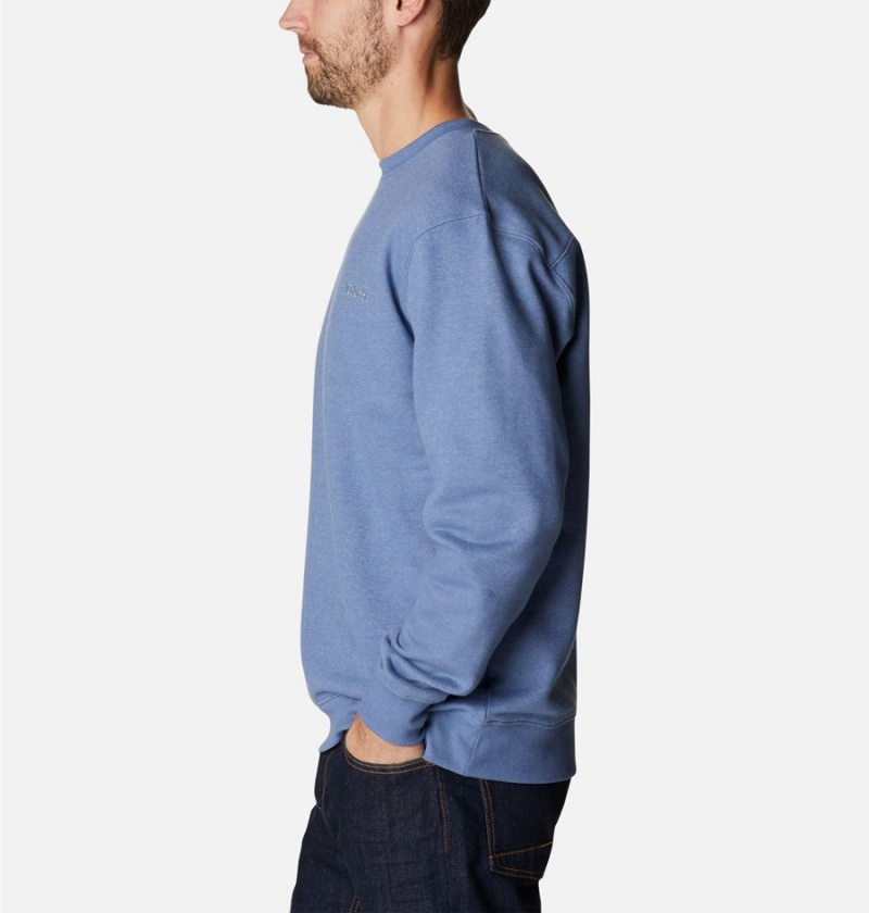 Blue Men's Columbia Hart Mountain II Crew Sweatshirt | DZUTX-6782