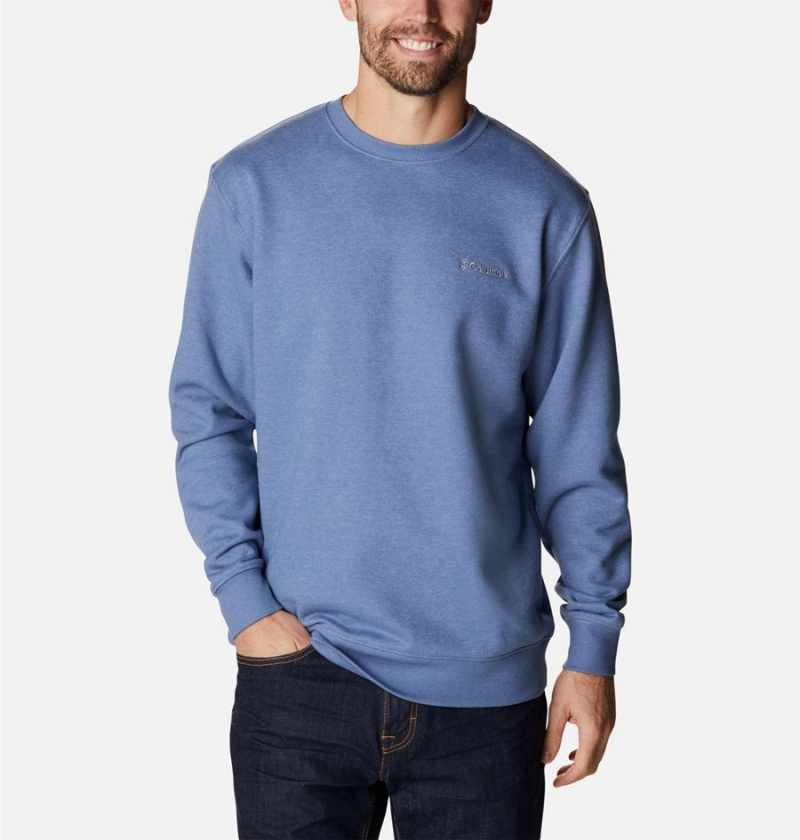 Blue Men's Columbia Hart Mountain II Crew Sweatshirt | DZUTX-6782