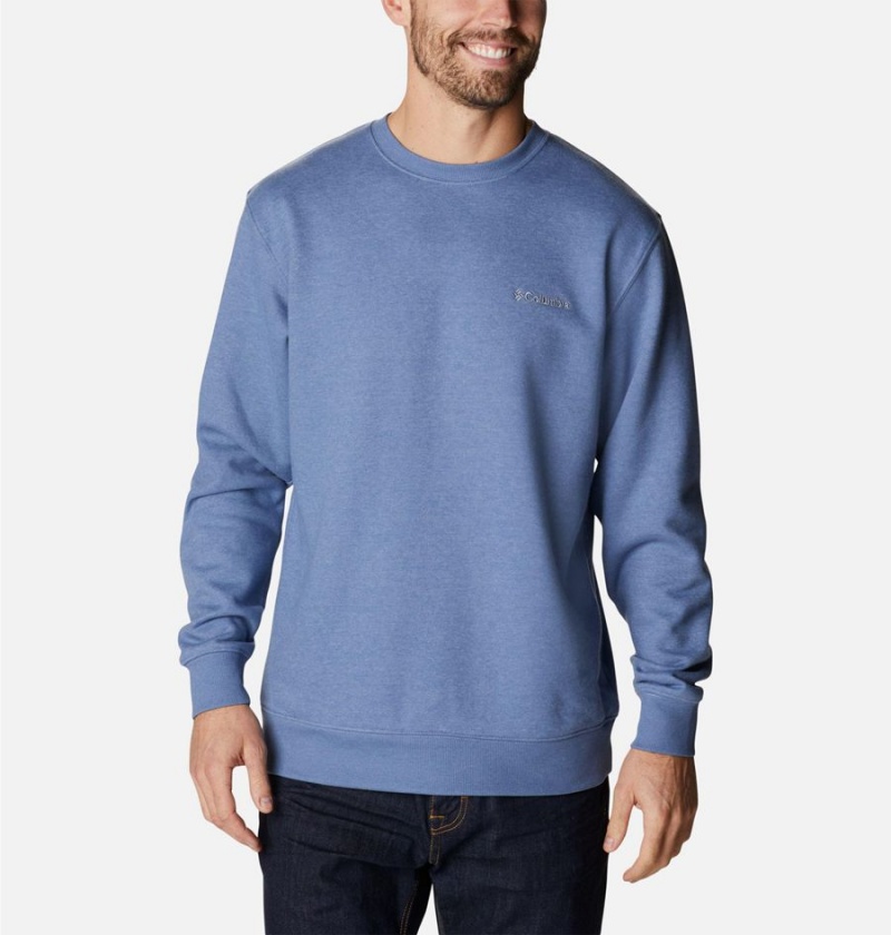 Blue Men\'s Columbia Hart Mountain II Crew Sweatshirt | DZUTX-6782