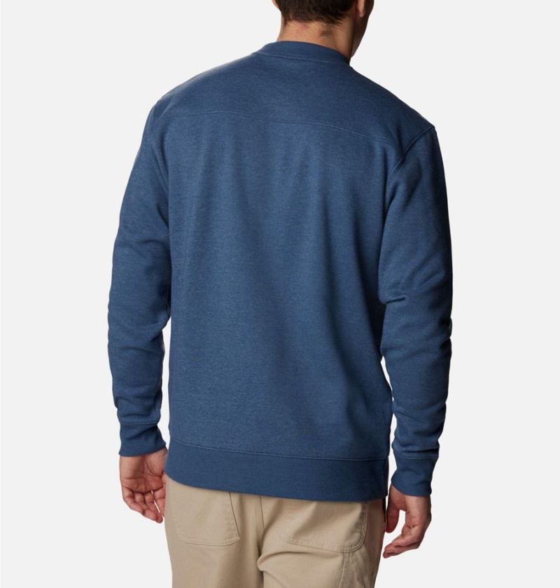 Blue Men's Columbia Hart Mountain II Crew Sweatshirt | LSIYD-9573