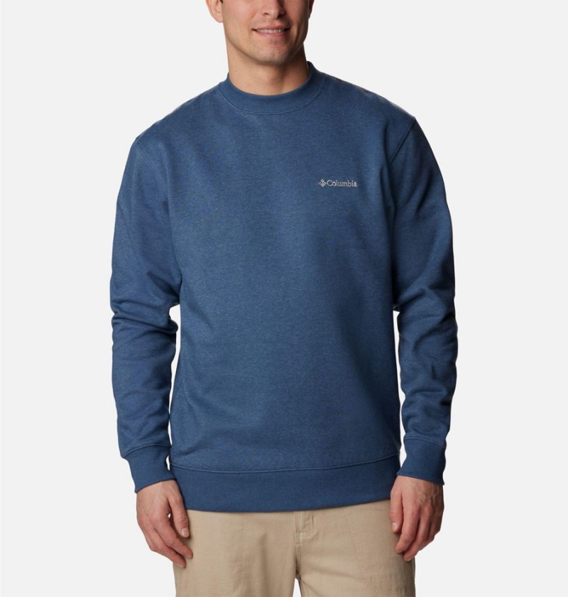 Blue Men\'s Columbia Hart Mountain II Crew Sweatshirt | LSIYD-9573