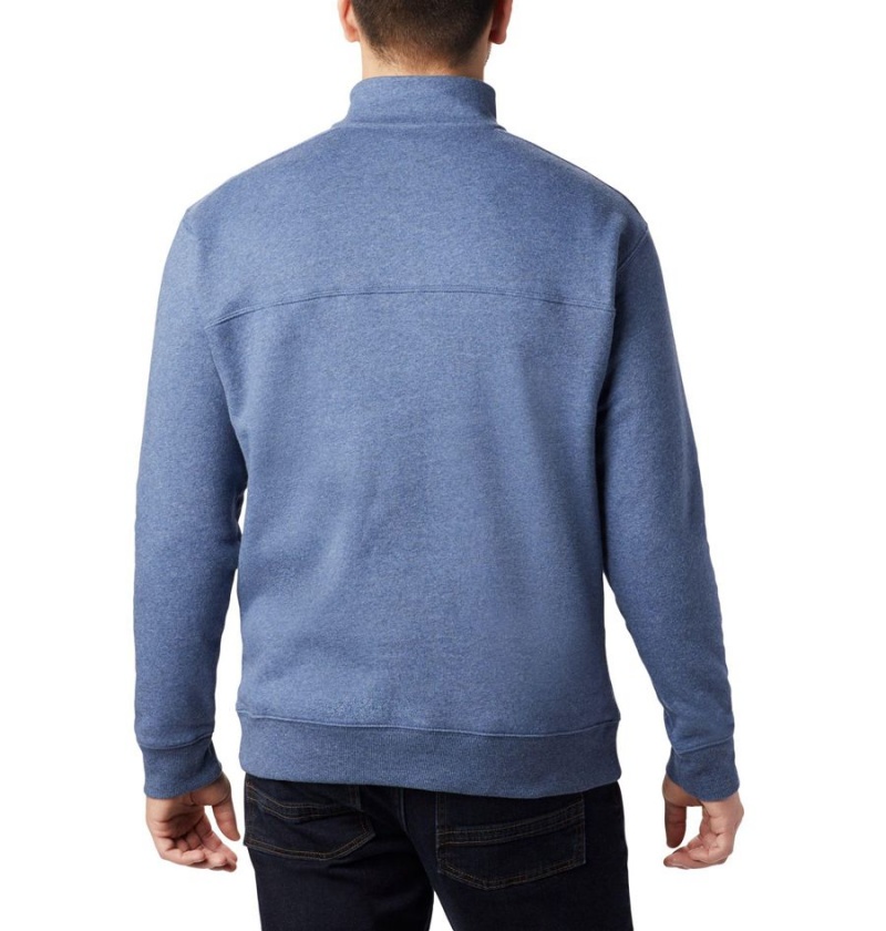 Blue Men's Columbia Hart Mountain II Half Zip Sweatshirt | CKGUY-7249