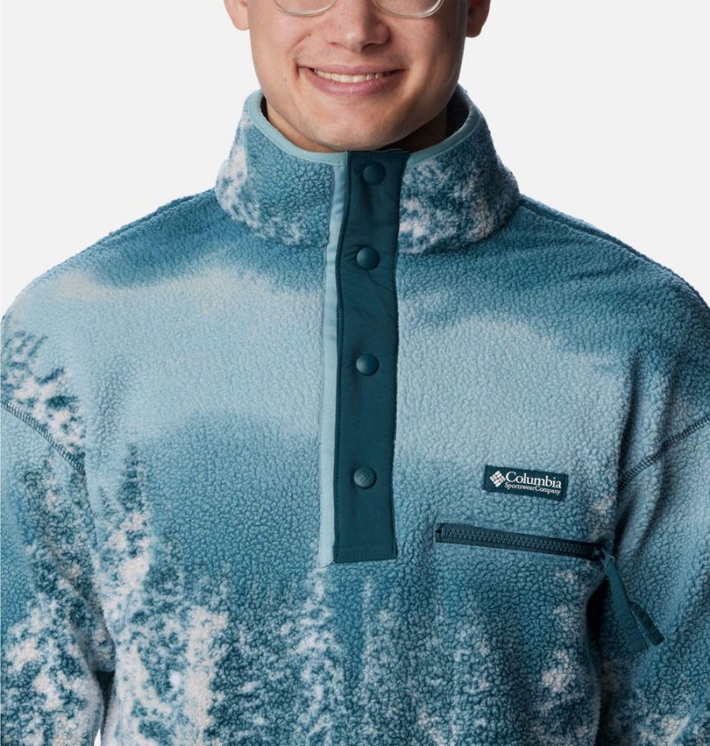 Blue Men's Columbia Helvetia Half Snap Fleece Pullover | PYMWE-4318