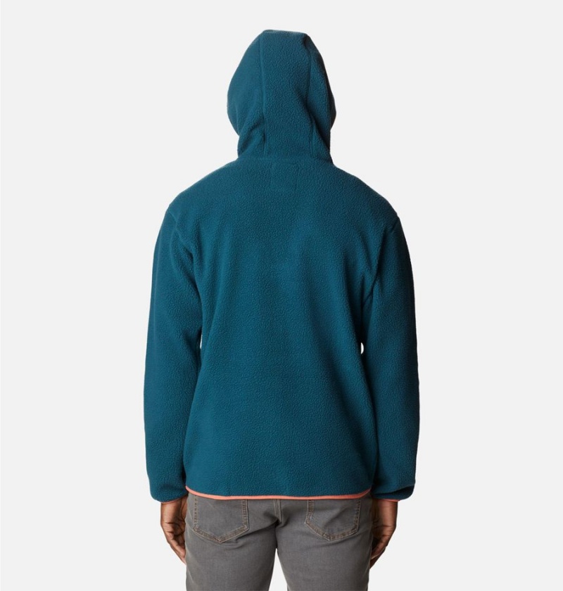 Blue Men's Columbia Helvetia Sherpa Fleece Hoodie | AVGFL-9745