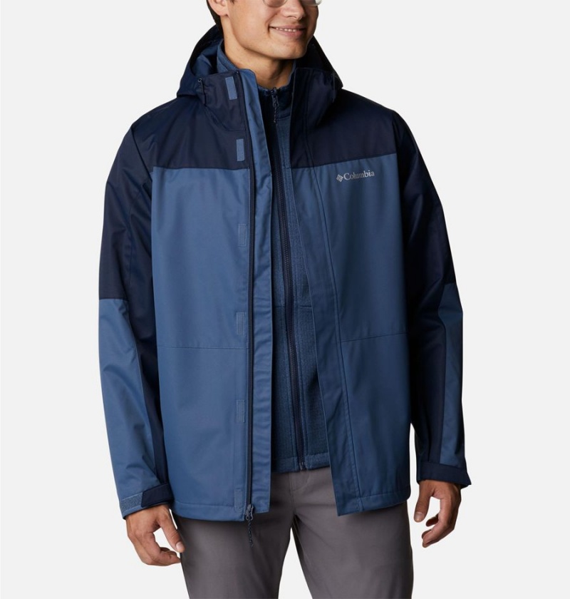 Blue Men's Columbia Hikebound Interchange 3 In 1 Jackets | MFQNA-5697